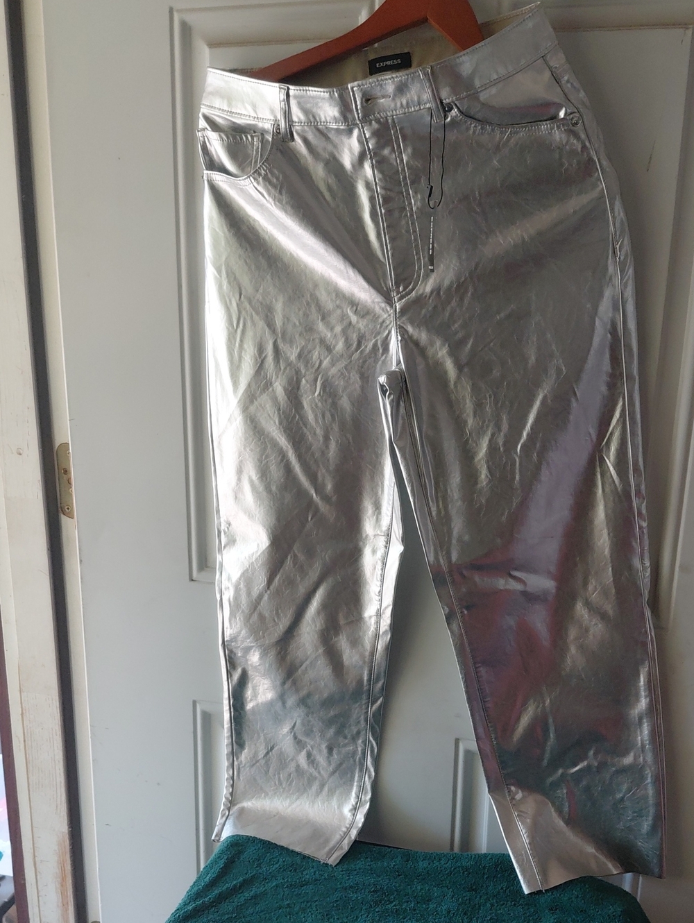 New With TagsExpress Silver Metallic Pants Size 8